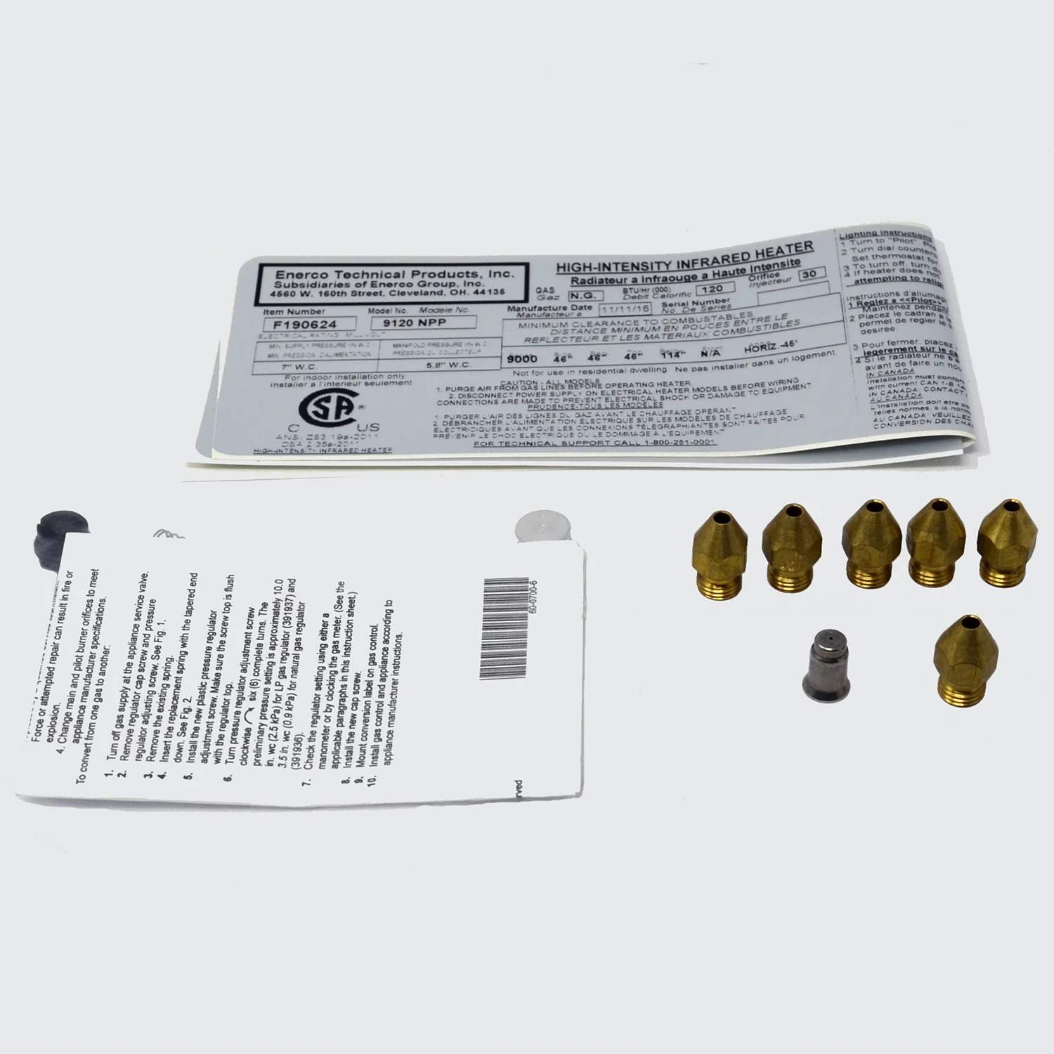 Conversion Kit PP 9000S Series LP to NG
